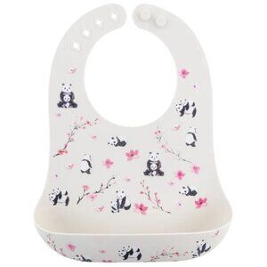 Stephen Joseph Silicone Baby Bib With Catcher - Panda